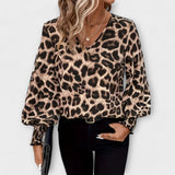 Nerea - Blusa elegante con estampado de leopardo