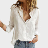 Carla - Blusa artesanal de lino natural