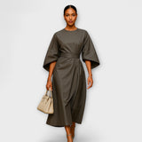 Renata – Vestido Midi Elegante con Mangas Amplias