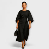 Renata – Vestido Midi Elegante con Mangas Amplias