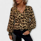 Nerea - Blusa elegante con estampado de leopardo