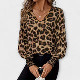 Nerea - Blusa elegante con estampado de leopardo