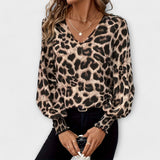 Nerea - Blusa elegante con estampado de leopardo