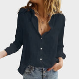 Carla - Blusa artesanal de lino natural