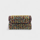 Claudia - Bolsa de hombro con cadena elegante y diamantes de colores