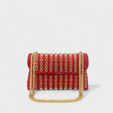 Claudia - Bolsa de hombro con cadena elegante y diamantes de colores