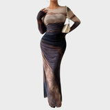 Julia - Vestido maxi ajustado con mangas largas