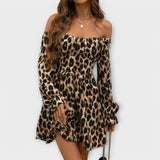 Mara - Vestido corto con estampado de leopardo