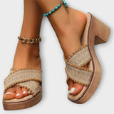 Camila - Tacones gruesos con tiras cruzadas