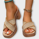 Camila - Tacones gruesos con tiras cruzadas