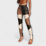 Gabriela - Pantalones ajustados con patrón de bloques de colores