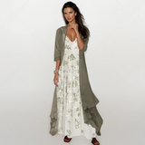 Salma – Vestido Boho Midi con Abertura Lateral
